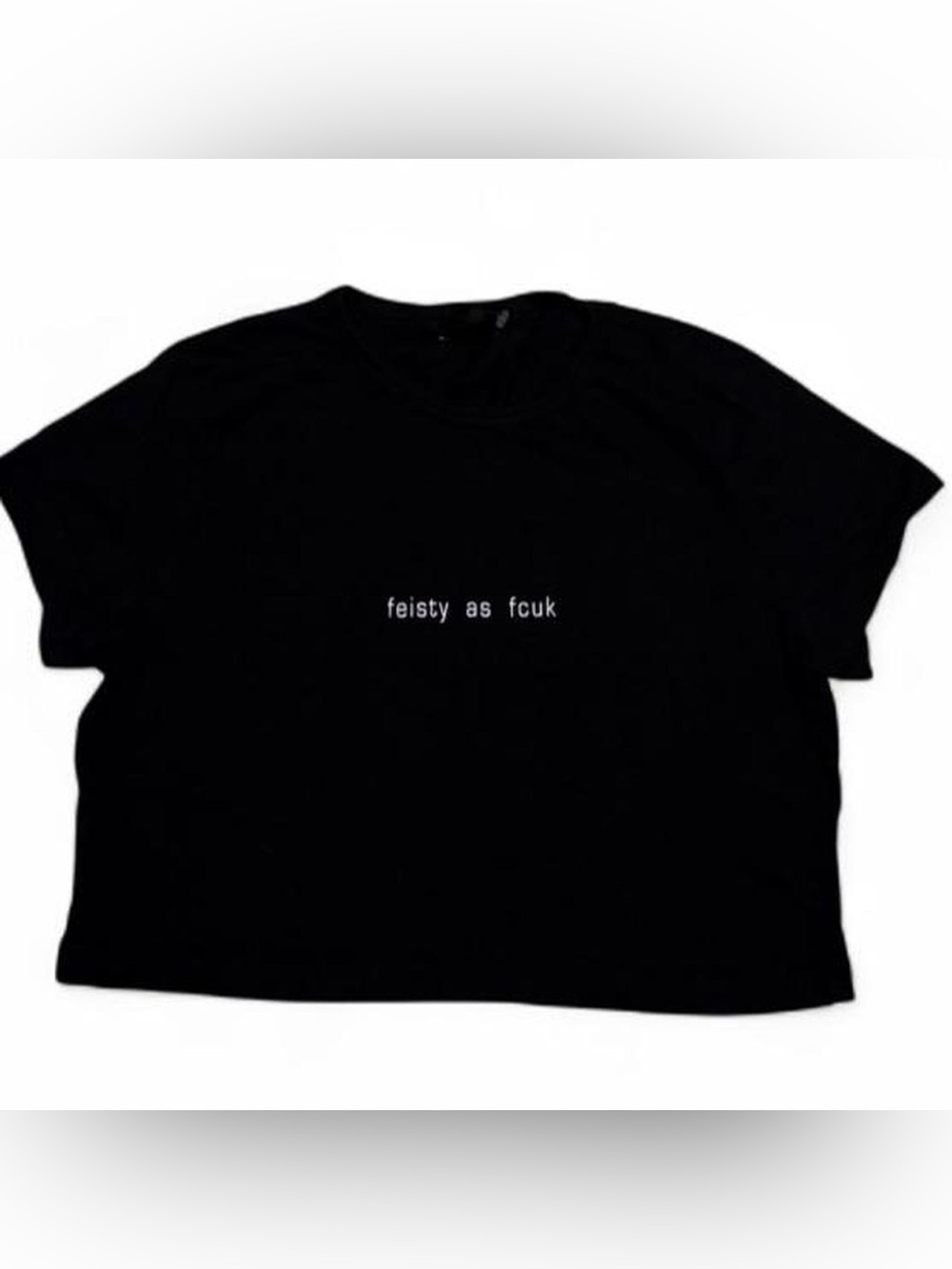 Y2K feisty as fcuk French Connection baby tee crop top shirt
